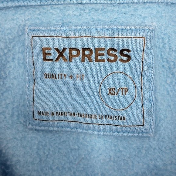 Express Men’s Hooded Sweatshirt Size XS Light Blue - Picture 5 of 6